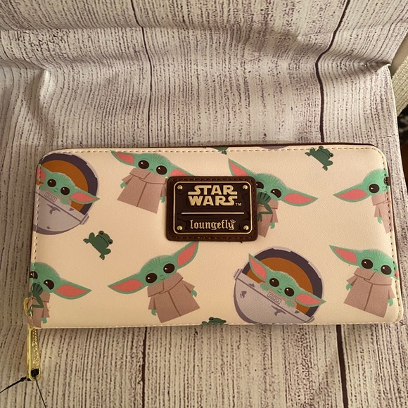 Loungefly Star Wars The Mandalorian Baby Yoda Grogu AOP Mini Backpack - Picture 2 of 4